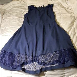 Lace navy dress